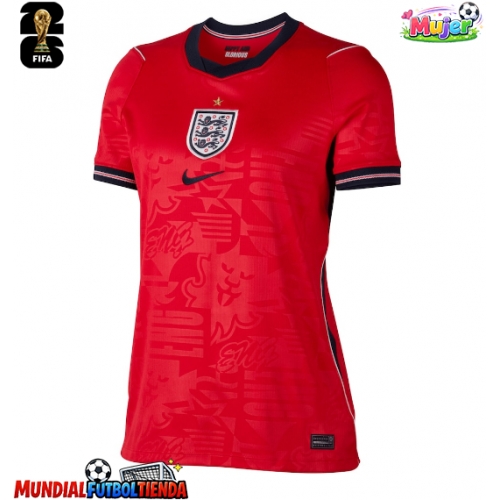 Camiseta Inglaterra Segunda Equipación Replica Mundial 2026 para mujer mangas cortas